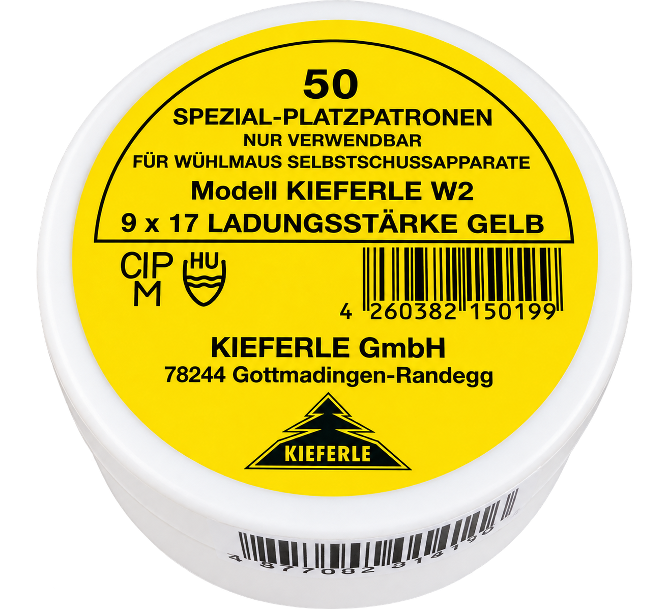 Kal. 9x17 gelb Spezialpatronen für Wühlmausselbstschuss W2
