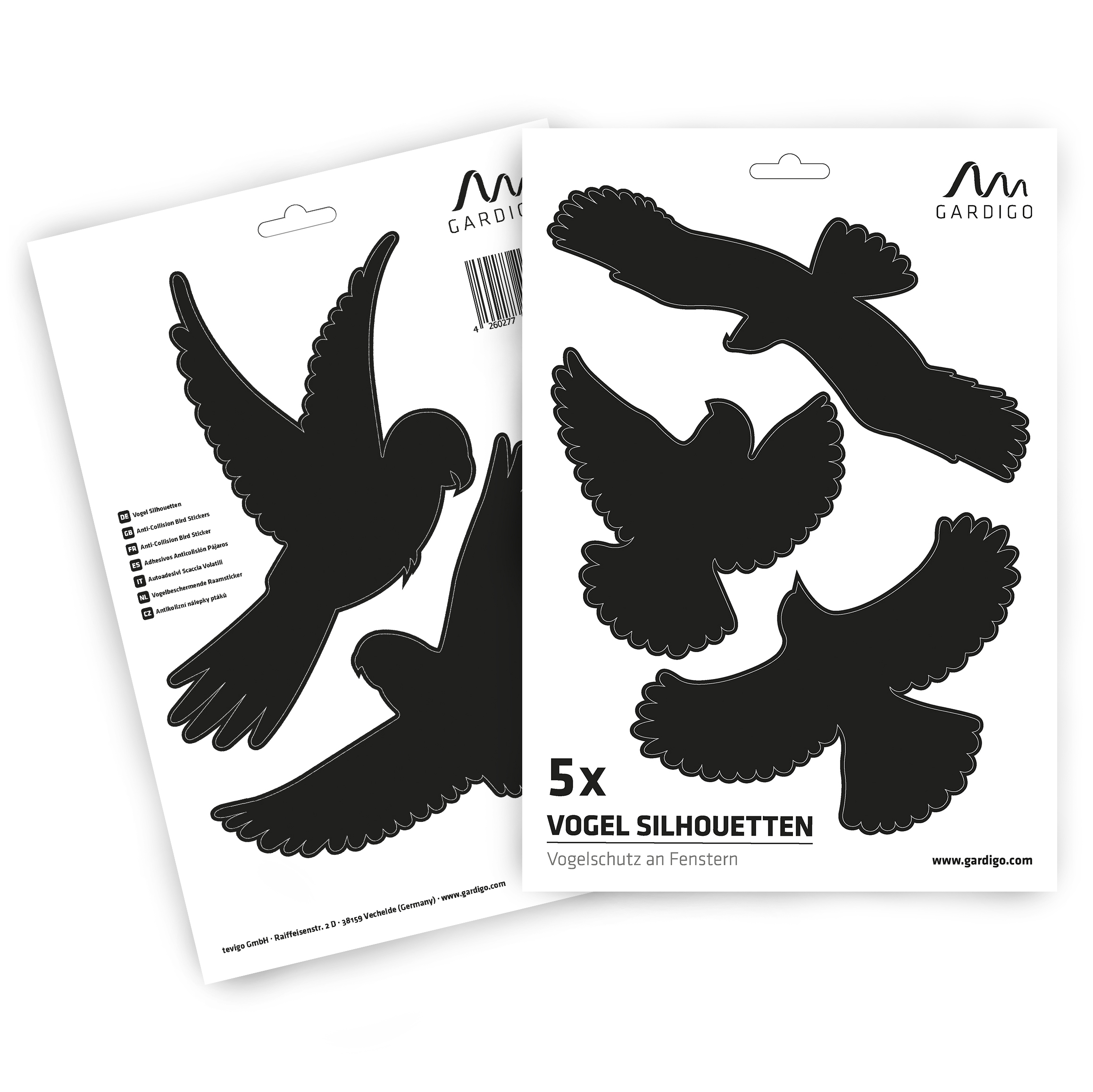 Schwarze Vogelsilhouetten 5 St.