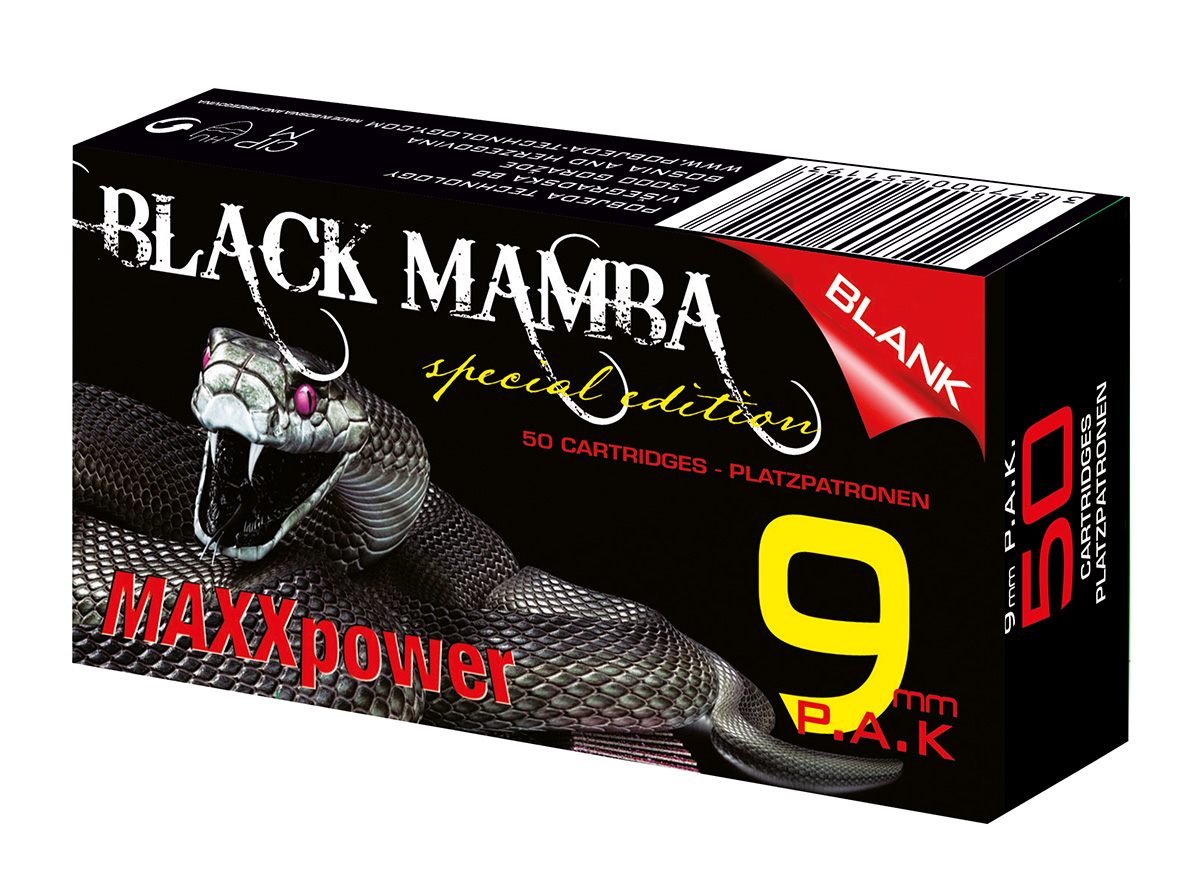 Black Mamba Platzpatronen 9 mm P.A.K. für Pistolen