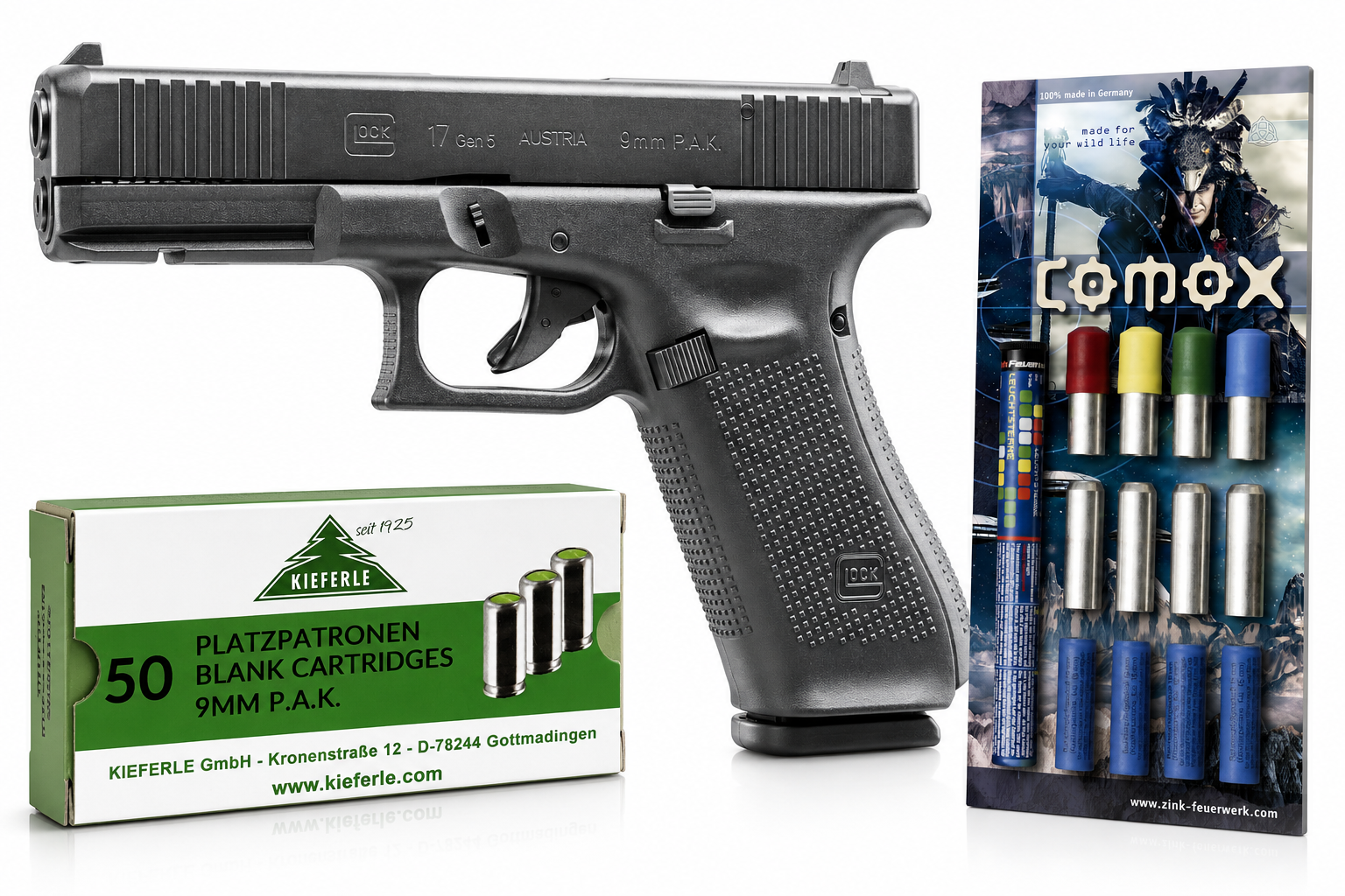 Silvesterset Glock 17 Kal. 9mm P.A.K. mit Pyromunition
